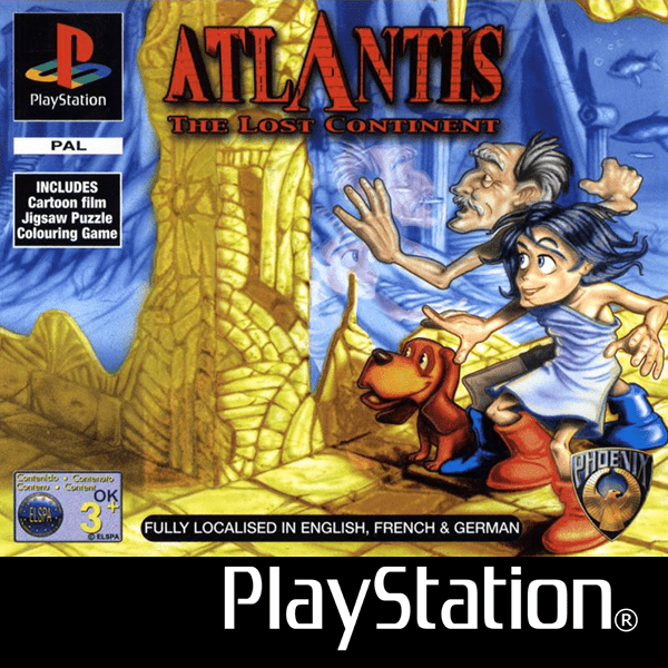 Atlantis The Lost Continent box art for Playstation